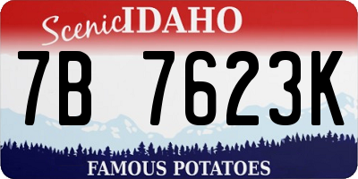 ID license plate 7B7623K