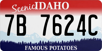 ID license plate 7B7624C
