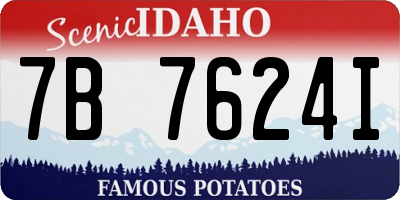 ID license plate 7B7624I