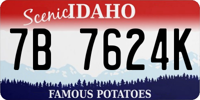 ID license plate 7B7624K
