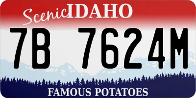ID license plate 7B7624M