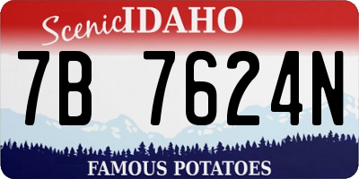 ID license plate 7B7624N