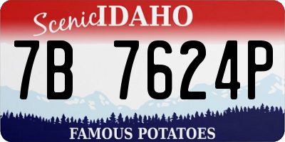 ID license plate 7B7624P