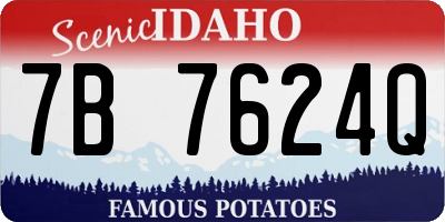 ID license plate 7B7624Q