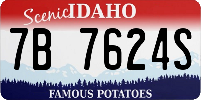 ID license plate 7B7624S