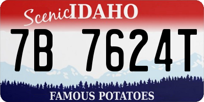 ID license plate 7B7624T