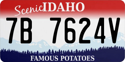 ID license plate 7B7624V