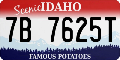 ID license plate 7B7625T