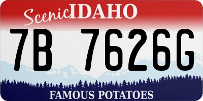 ID license plate 7B7626G
