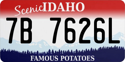ID license plate 7B7626L