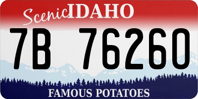 ID license plate 7B7626O