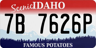 ID license plate 7B7626P
