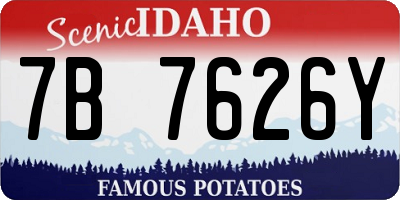 ID license plate 7B7626Y