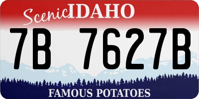 ID license plate 7B7627B