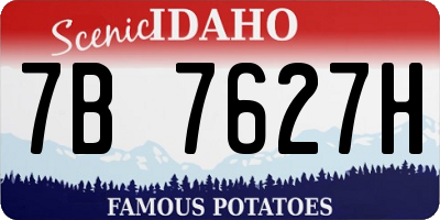 ID license plate 7B7627H