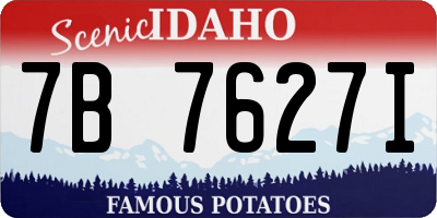 ID license plate 7B7627I
