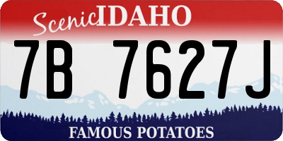 ID license plate 7B7627J