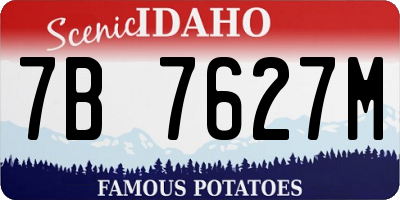 ID license plate 7B7627M