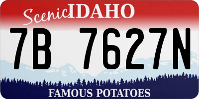ID license plate 7B7627N