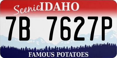 ID license plate 7B7627P