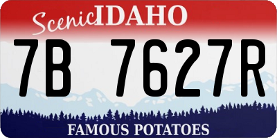 ID license plate 7B7627R