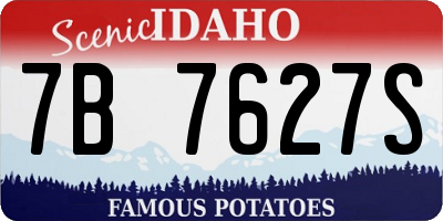 ID license plate 7B7627S