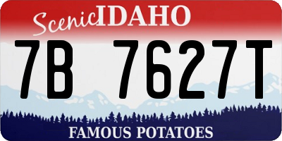 ID license plate 7B7627T