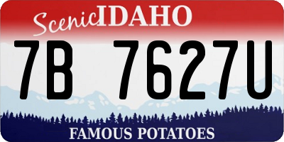 ID license plate 7B7627U