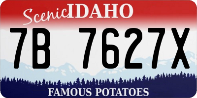 ID license plate 7B7627X