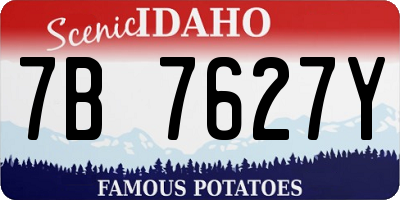 ID license plate 7B7627Y