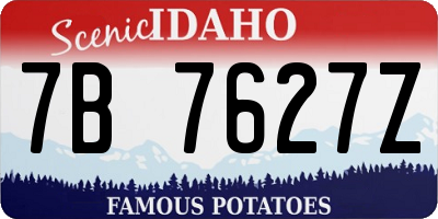 ID license plate 7B7627Z