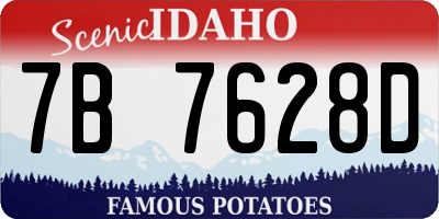 ID license plate 7B7628D