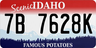 ID license plate 7B7628K
