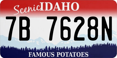 ID license plate 7B7628N
