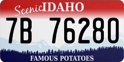 ID license plate 7B7628O