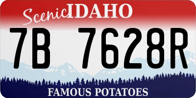 ID license plate 7B7628R