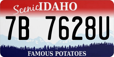 ID license plate 7B7628U