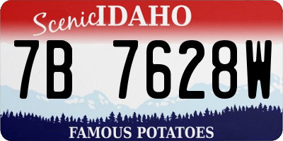ID license plate 7B7628W