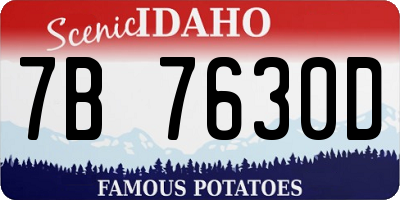ID license plate 7B7630D