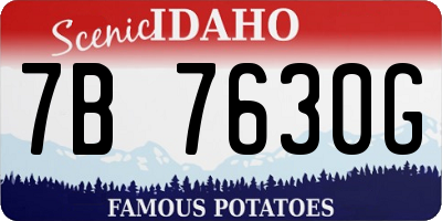 ID license plate 7B7630G