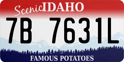 ID license plate 7B7631L