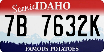 ID license plate 7B7632K
