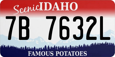 ID license plate 7B7632L