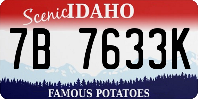 ID license plate 7B7633K