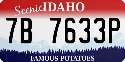 ID license plate 7B7633P