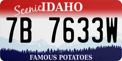 ID license plate 7B7633W