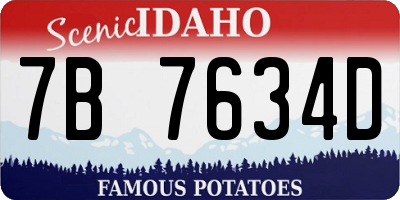ID license plate 7B7634D