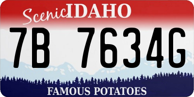 ID license plate 7B7634G