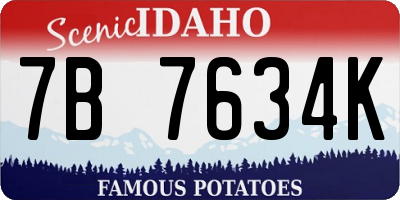 ID license plate 7B7634K