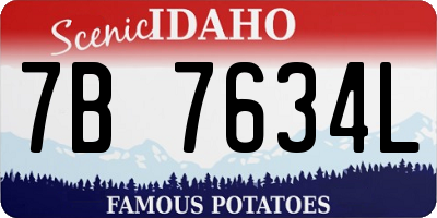 ID license plate 7B7634L